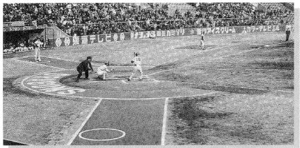 中日球場にタータン舗装材が使用された写真