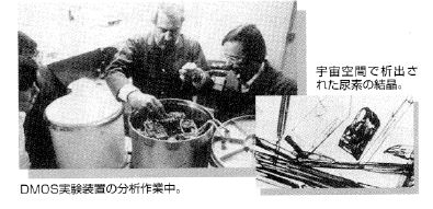 スペースシャトルでの結晶析出実験成功に関する写真